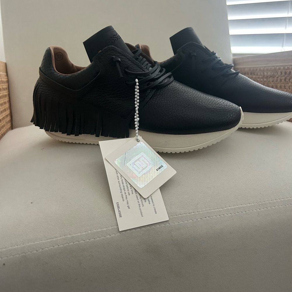 Black Fringe Women's Sneakers